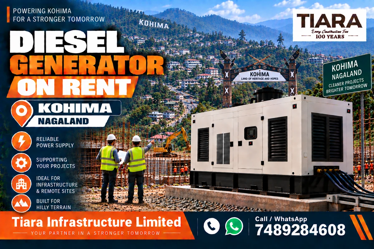 Diesel generator on rent in Kohima, Nagaland for construction, industrial and infrastructure projects