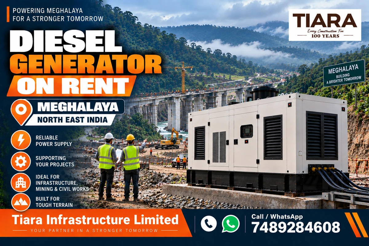Diesel generator on rent in Meghalaya for construction, industrial and infrastructure projects