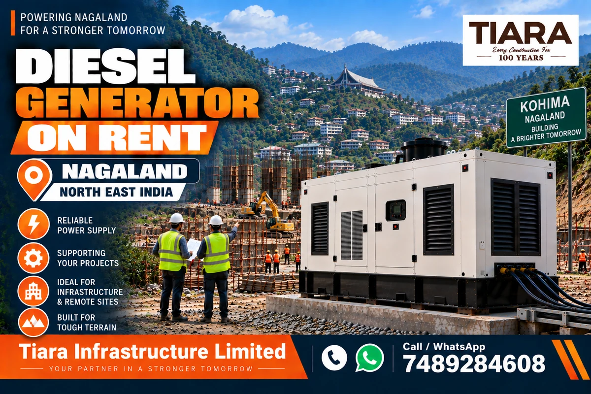 Diesel generator on rent in Nagaland for construction, industrial and infrastructure projects