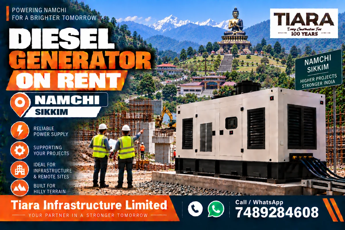 Diesel generator on rent in Namchi, Sikkim for construction, industrial and infrastructure projects