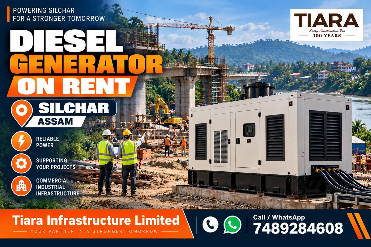Diesel generator on rent in Silchar, Assam for construction, industrial and infrastructure projects