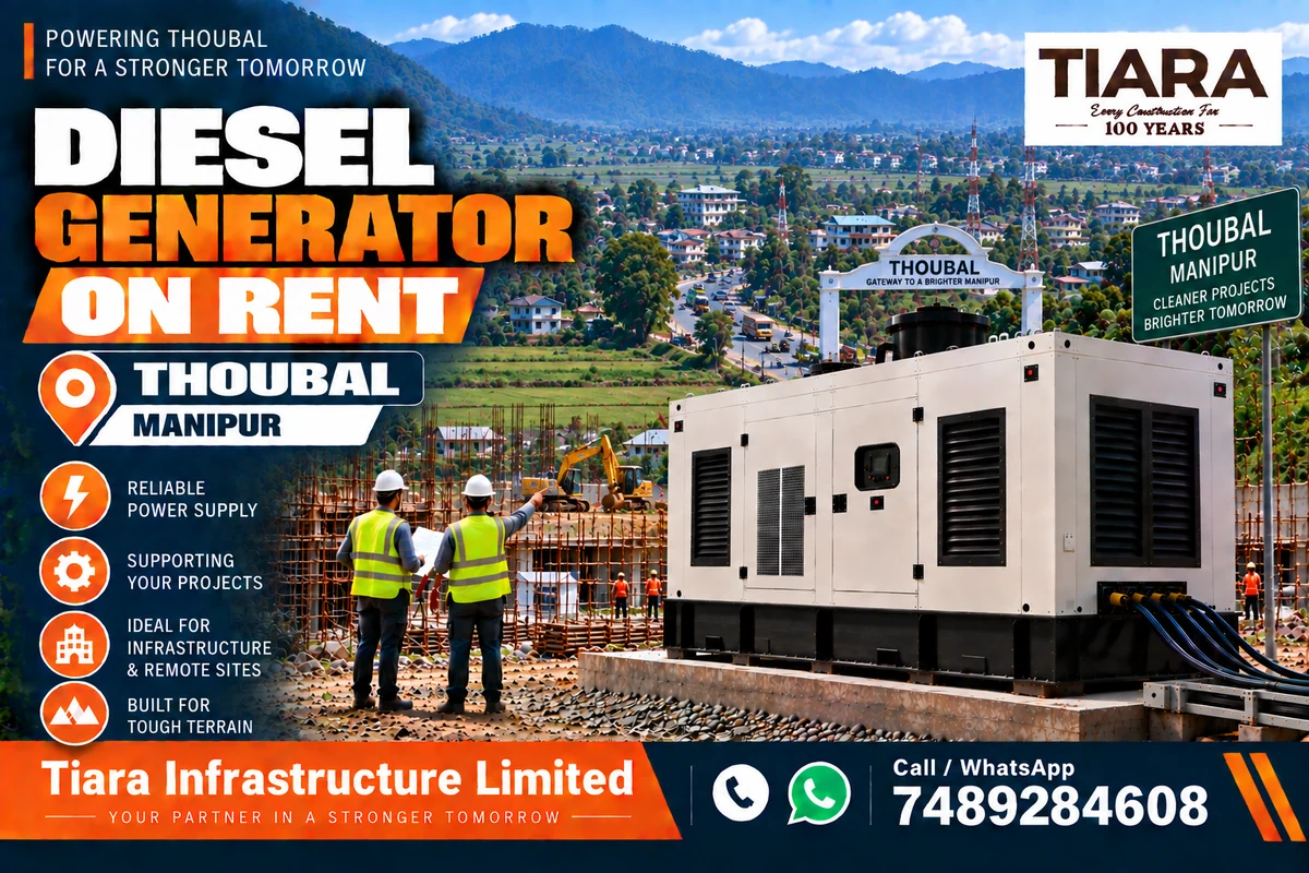 Diesel generator on rent in Thoubal, Manipur for construction, industrial and infrastructure projects