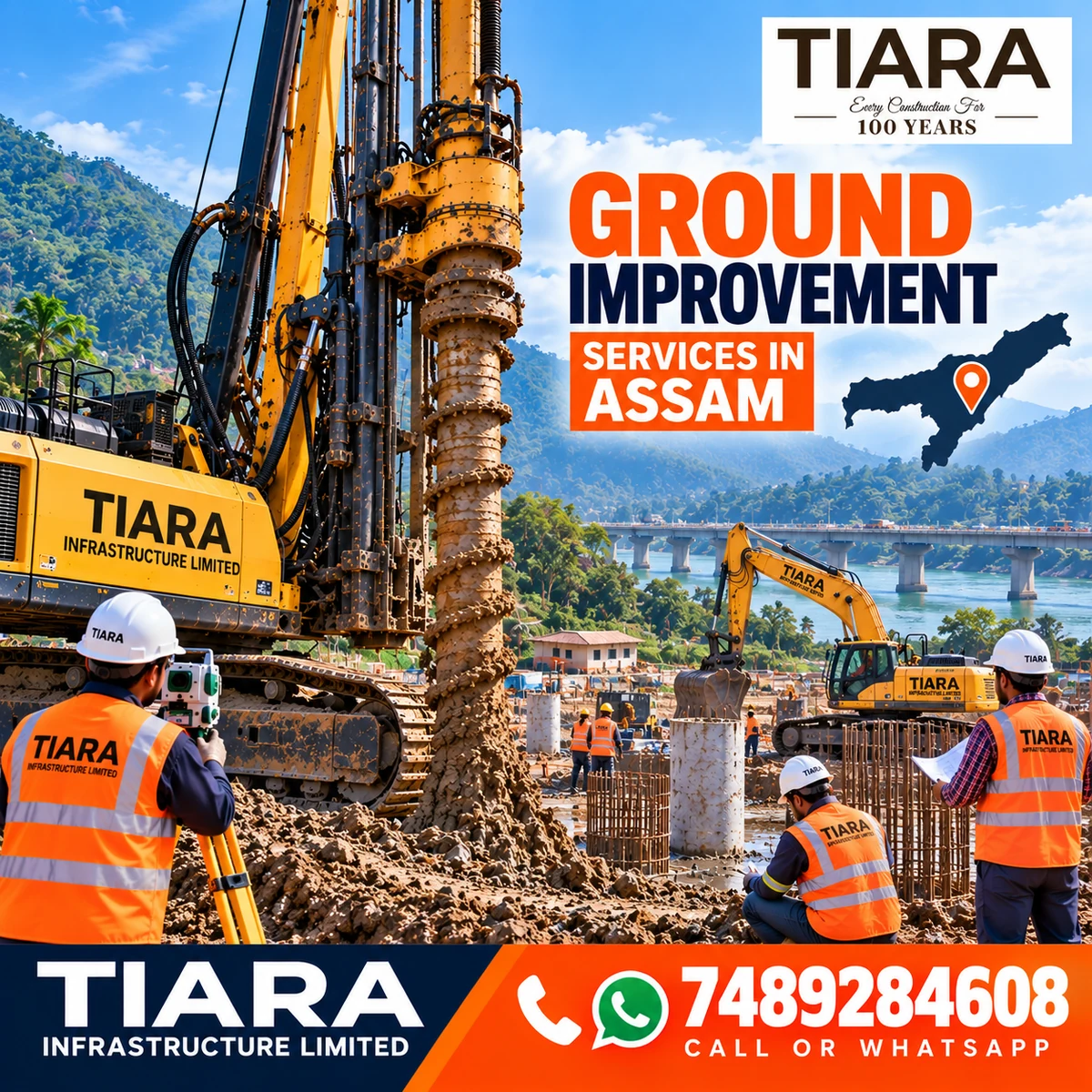 Ground improvement work for construction in Assam