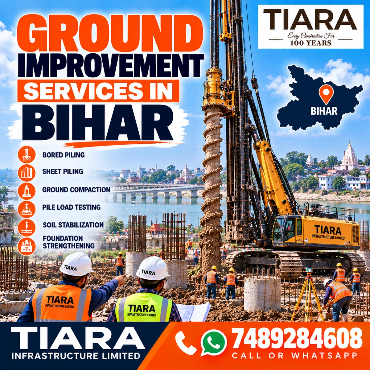 Ground improvement work for construction in Bihar