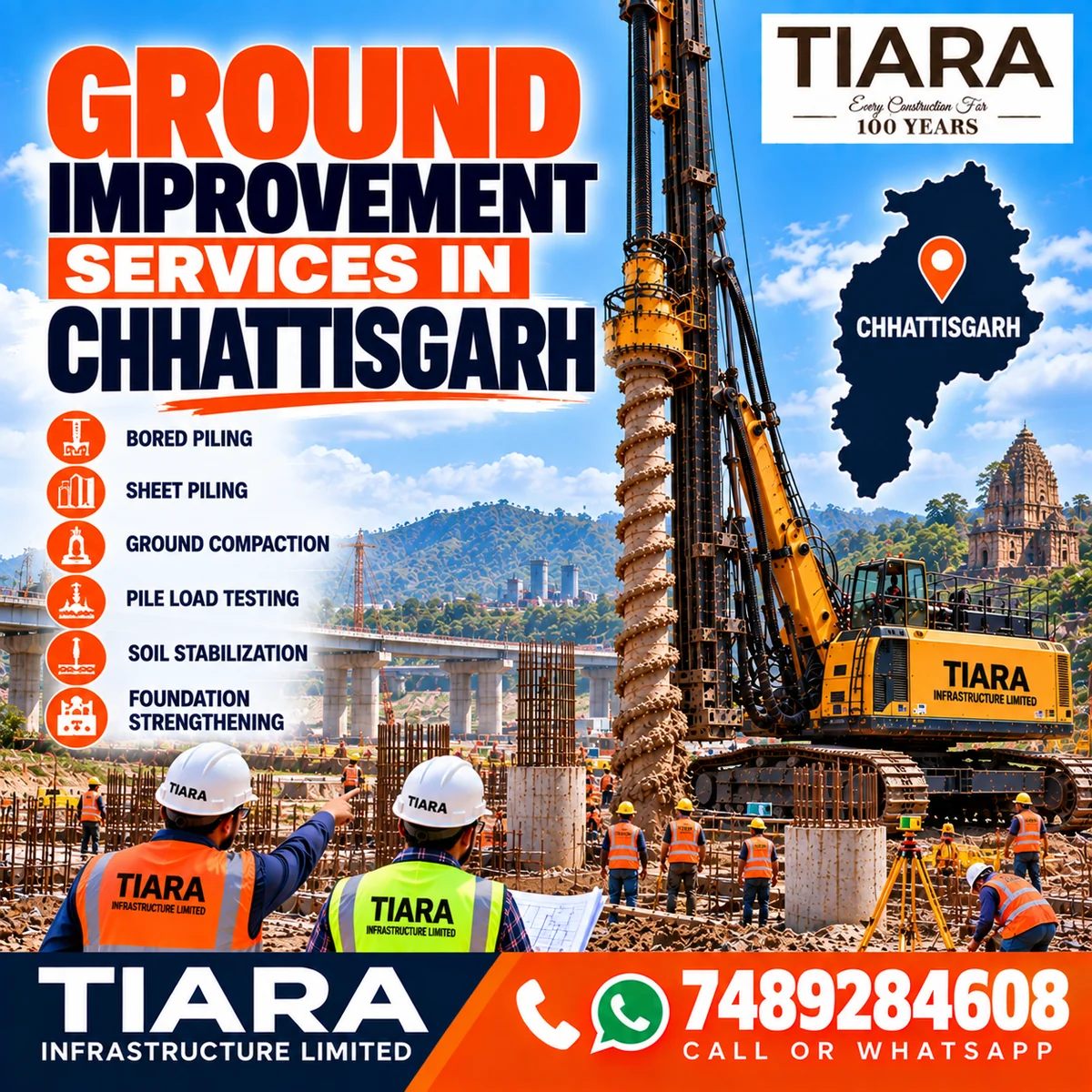 Ground improvement work for construction in Chhattisgarh
