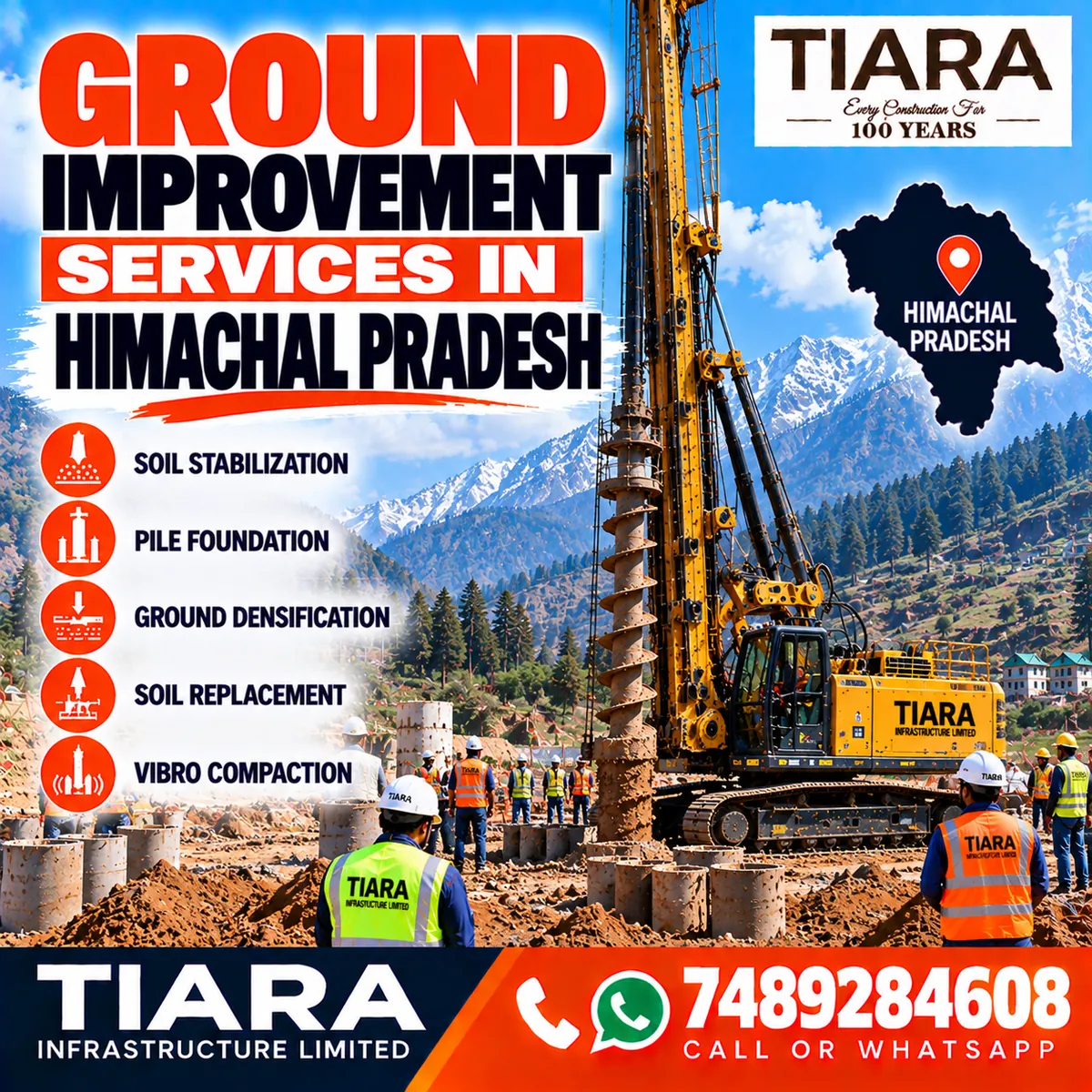 Ground improvement work for construction in Himachal Pradesh