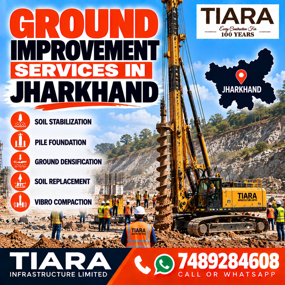 Ground improvement work for construction in Jharkhand