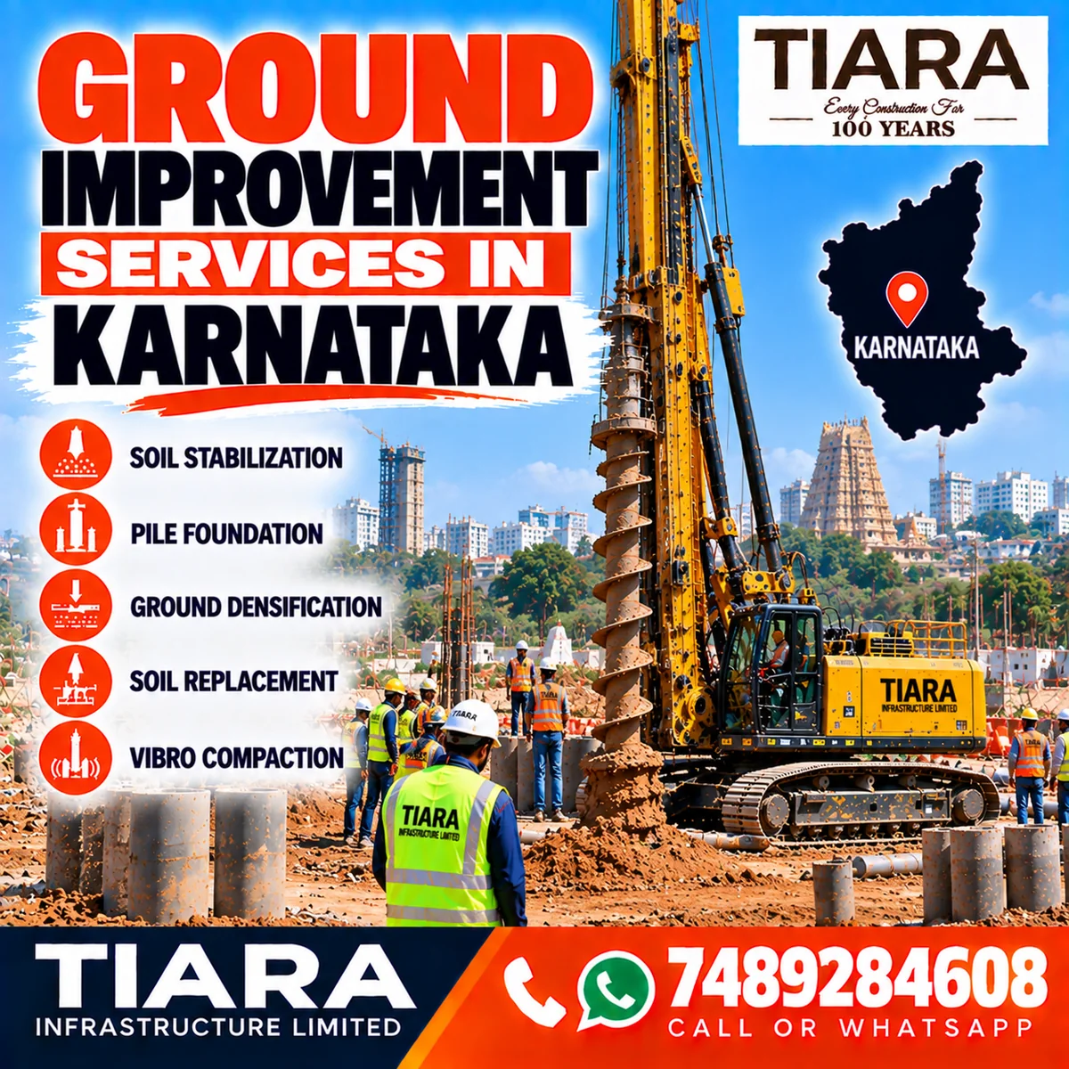 Ground improvement work for construction in Karnataka