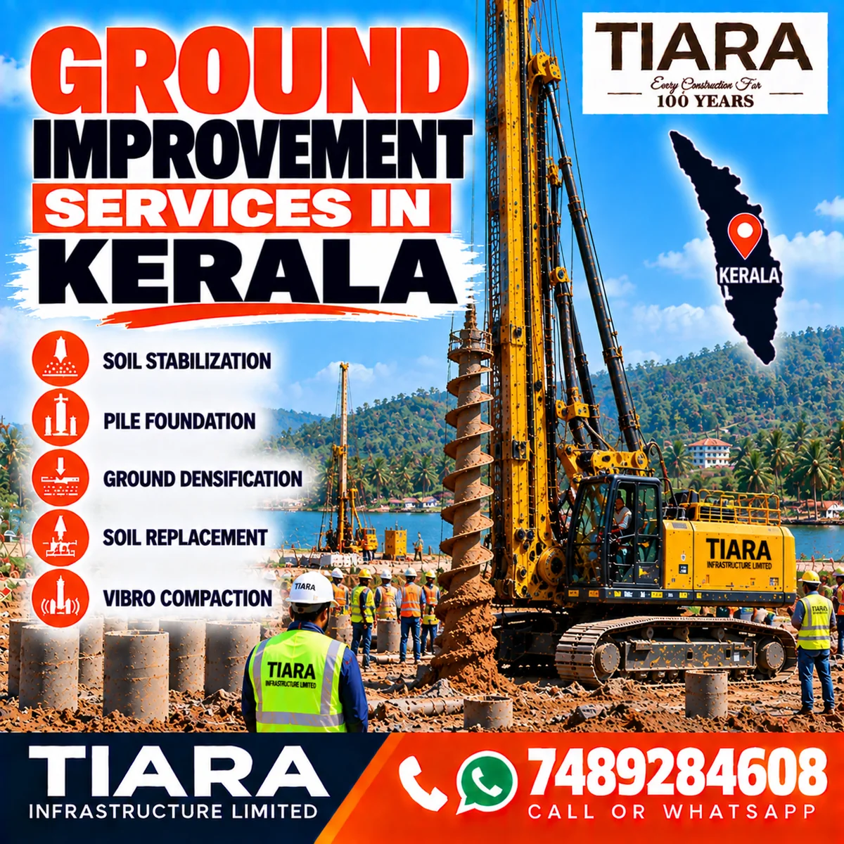Ground improvement work for construction in Kerala