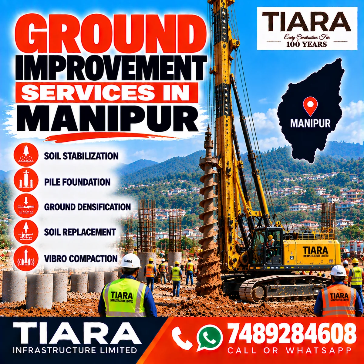 Ground improvement work for construction in Manipur