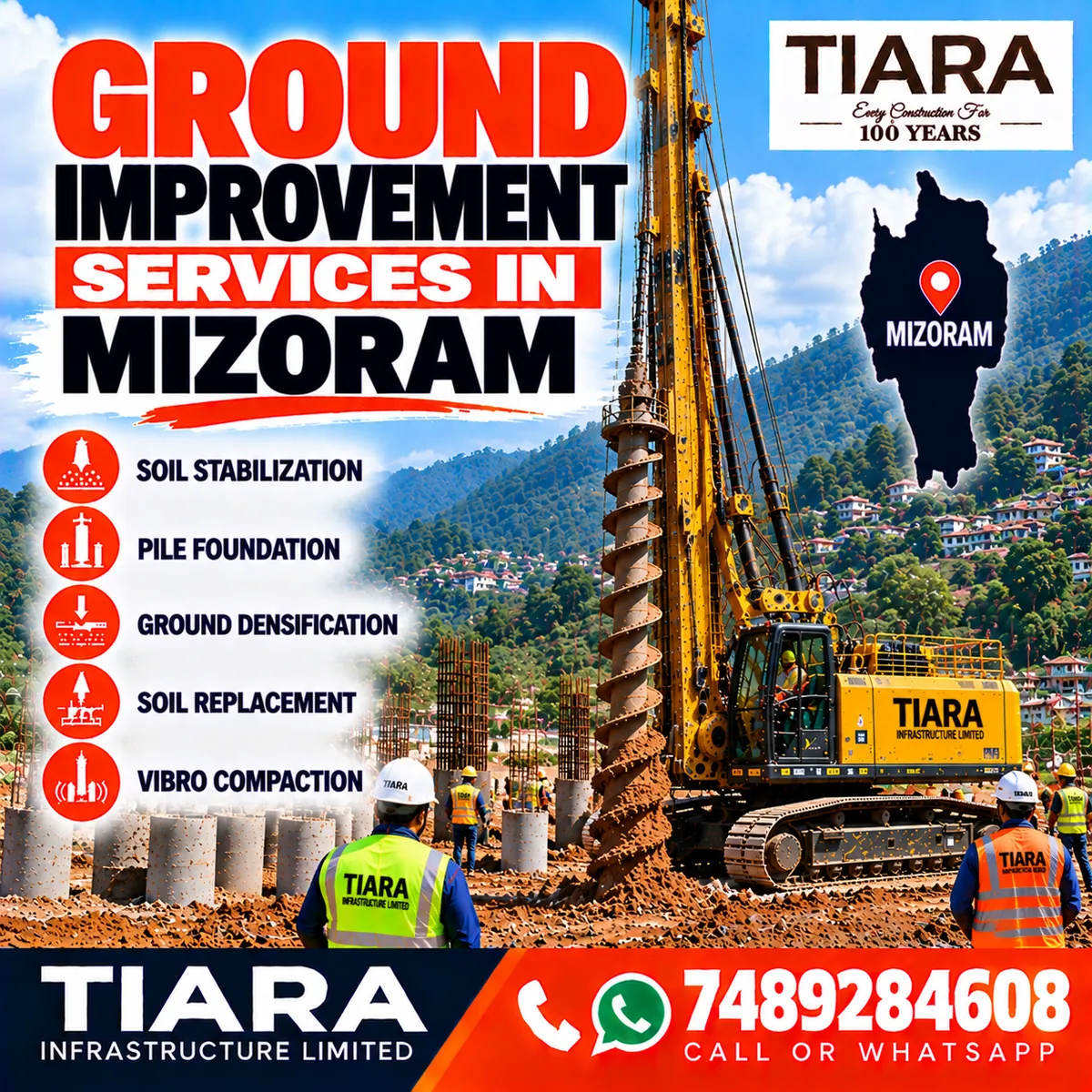 Ground improvement work for construction in Mizoram
