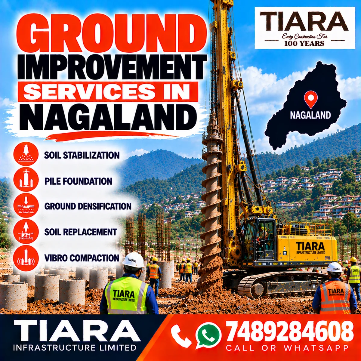 Ground improvement work for construction in Nagaland