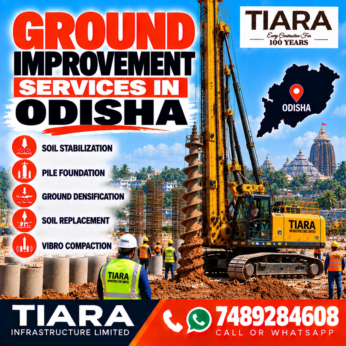 Ground improvement work for construction in Odisha