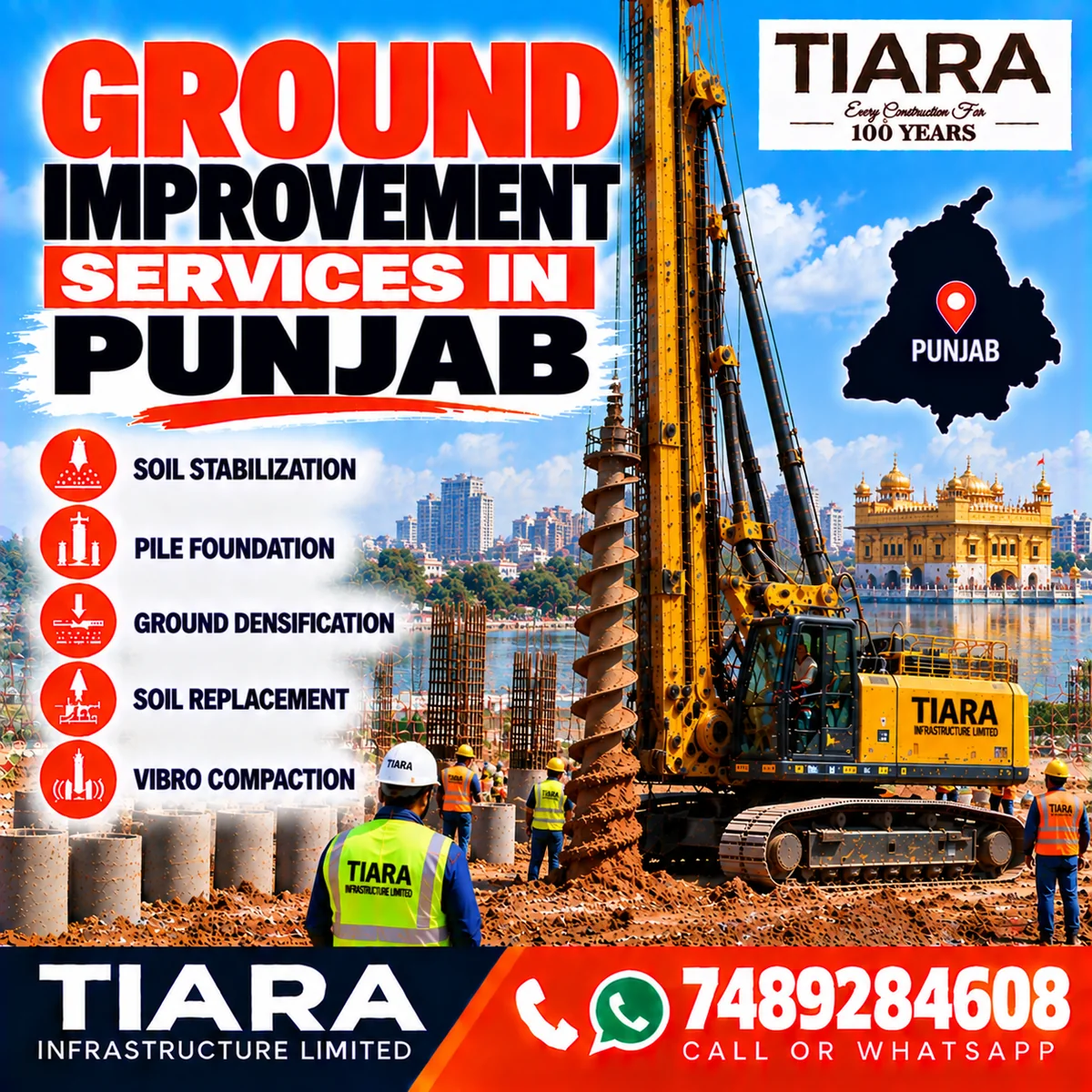 Ground improvement work for construction in Punjab