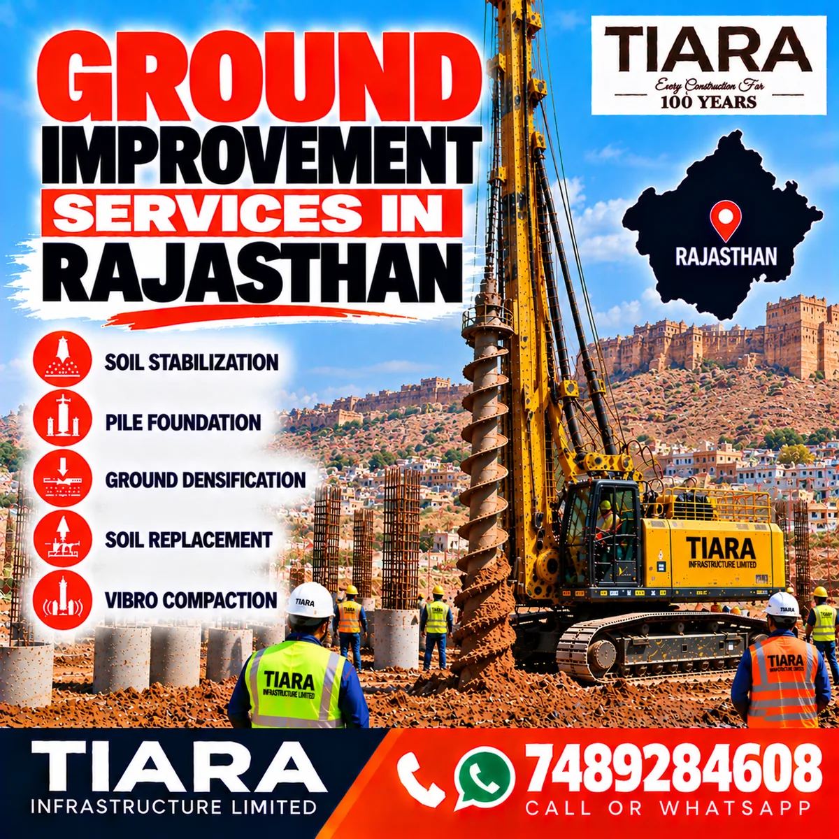 Ground improvement work for construction in Rajasthan
