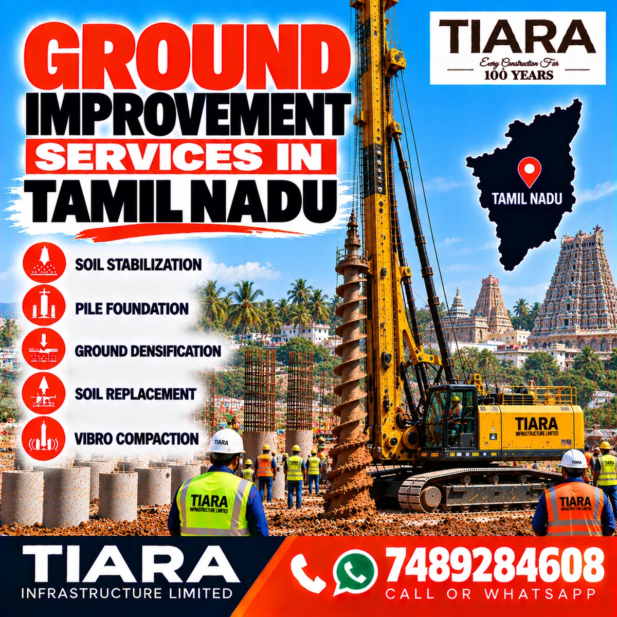 Ground improvement work for construction in Tamil Nadu