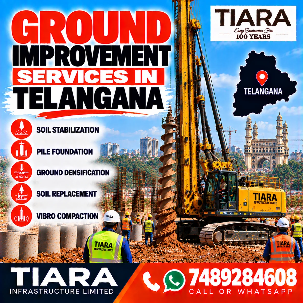 Ground improvement work for construction in Telangana