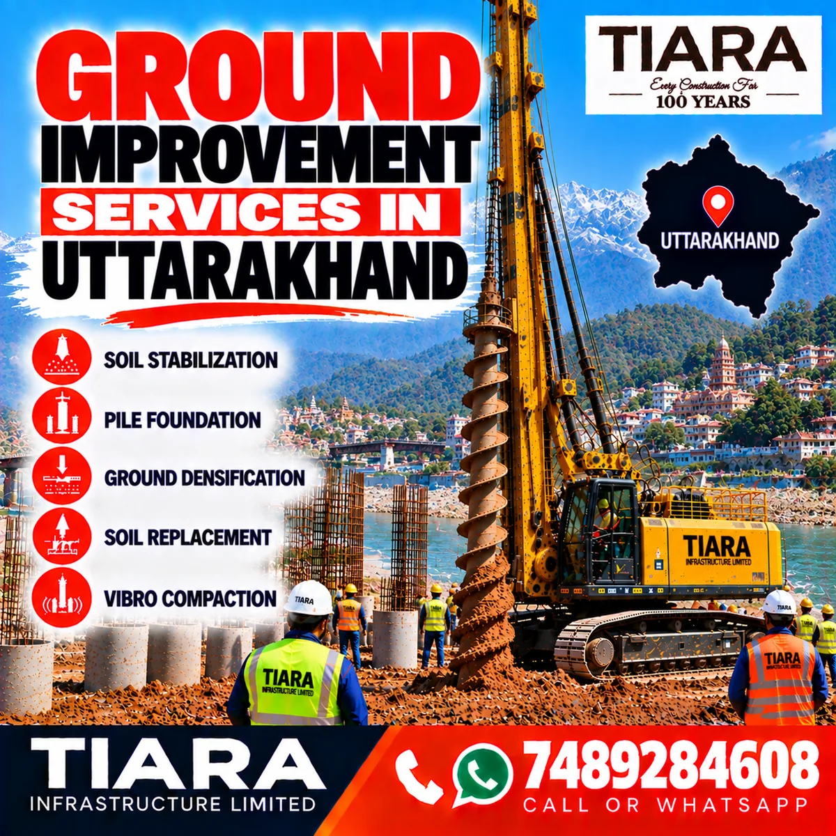 Ground improvement work for construction in Uttarakhand