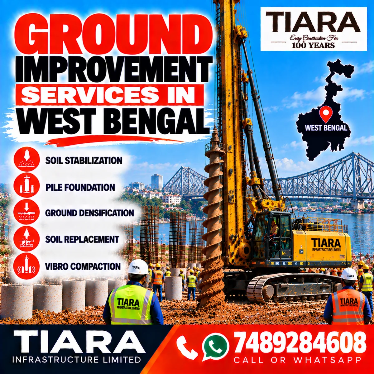 Ground improvement work for construction in West Bengal