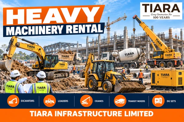 Heavy construction machinery rental services by Tiara Infrastructure