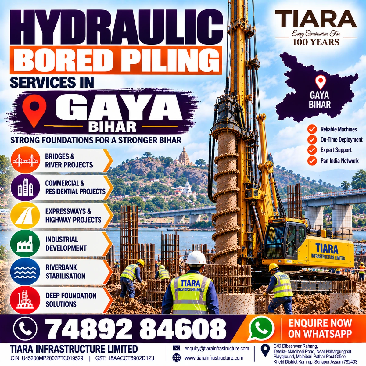Hydraulic bored piling services in Gaya Bihar
