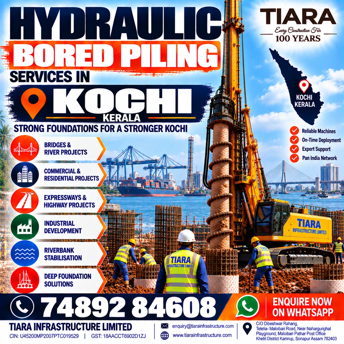 Hydraulic bored piling services in Kochi Kerala