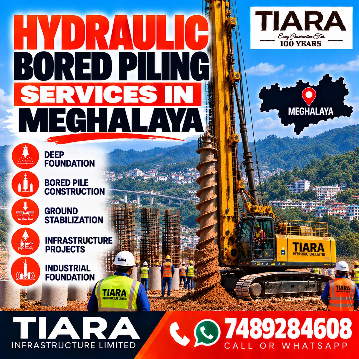 Hydraulic bored piling services for deep foundation projects in India
