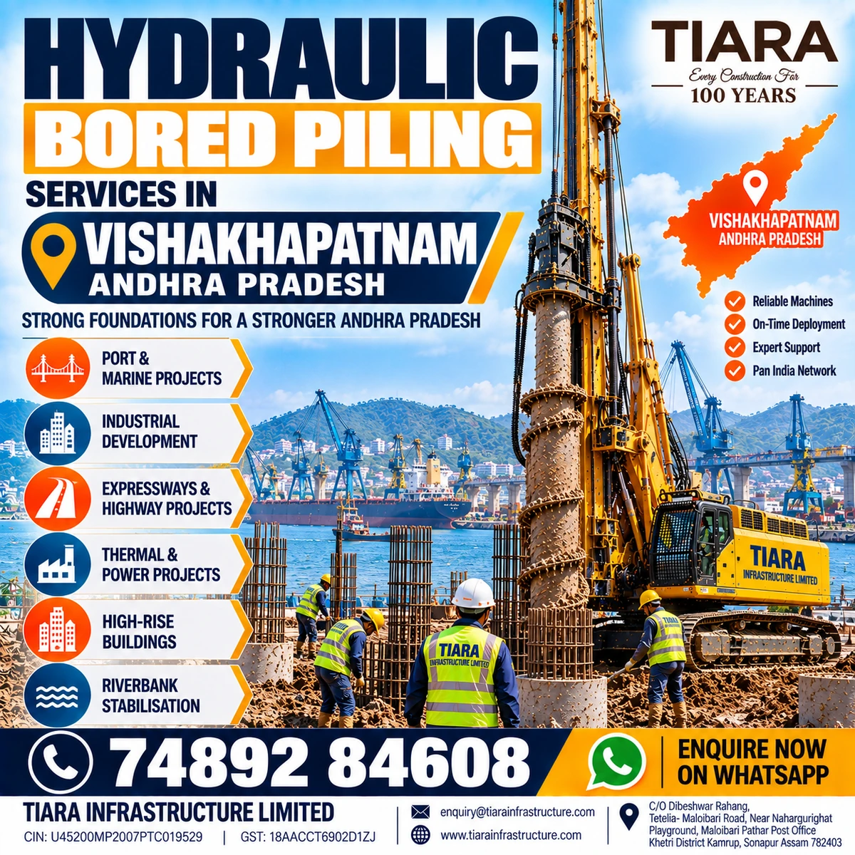 Hydraulic bored piling services in Visakhapatnam, Andhra Pradesh