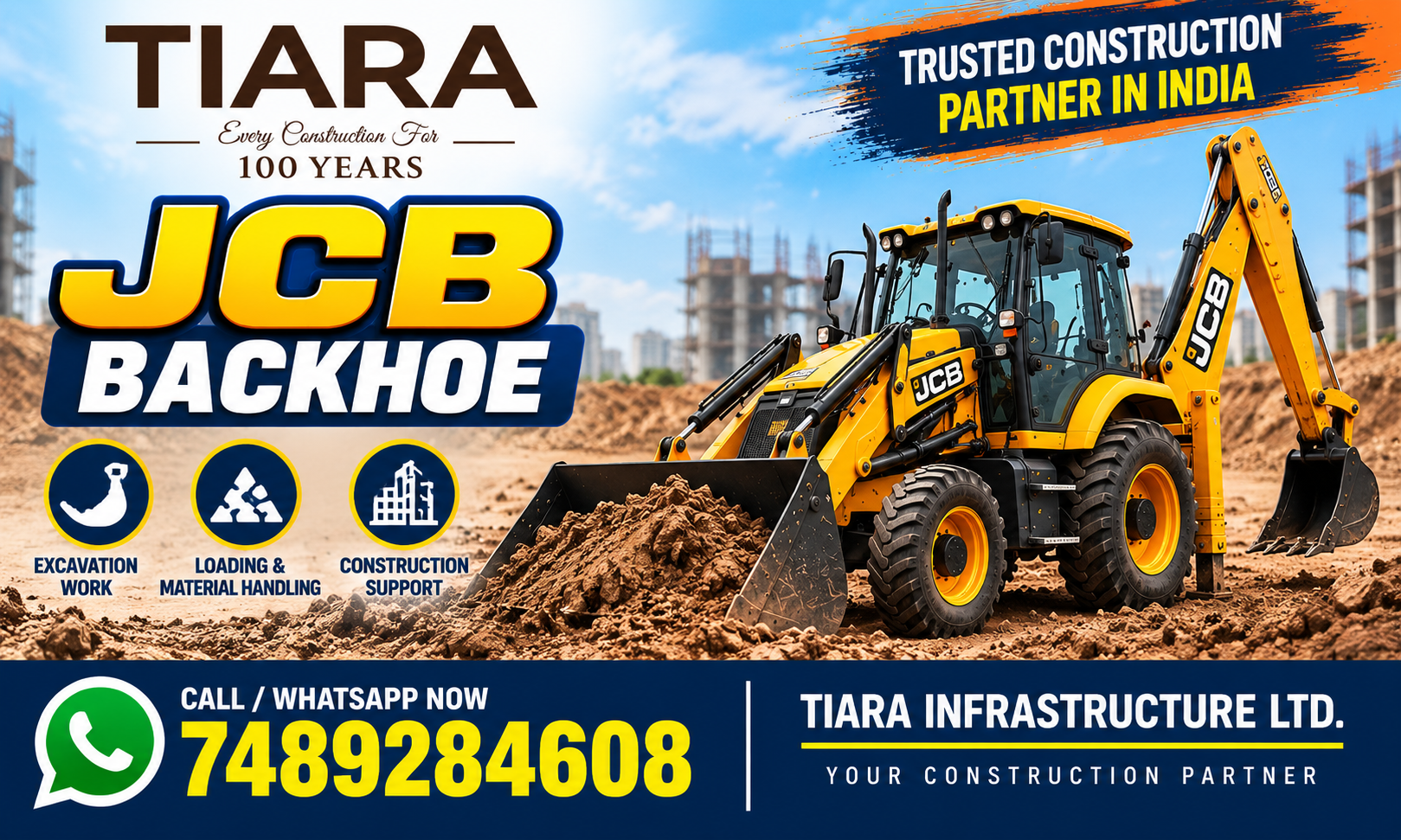 JCB backhoe available on rent
