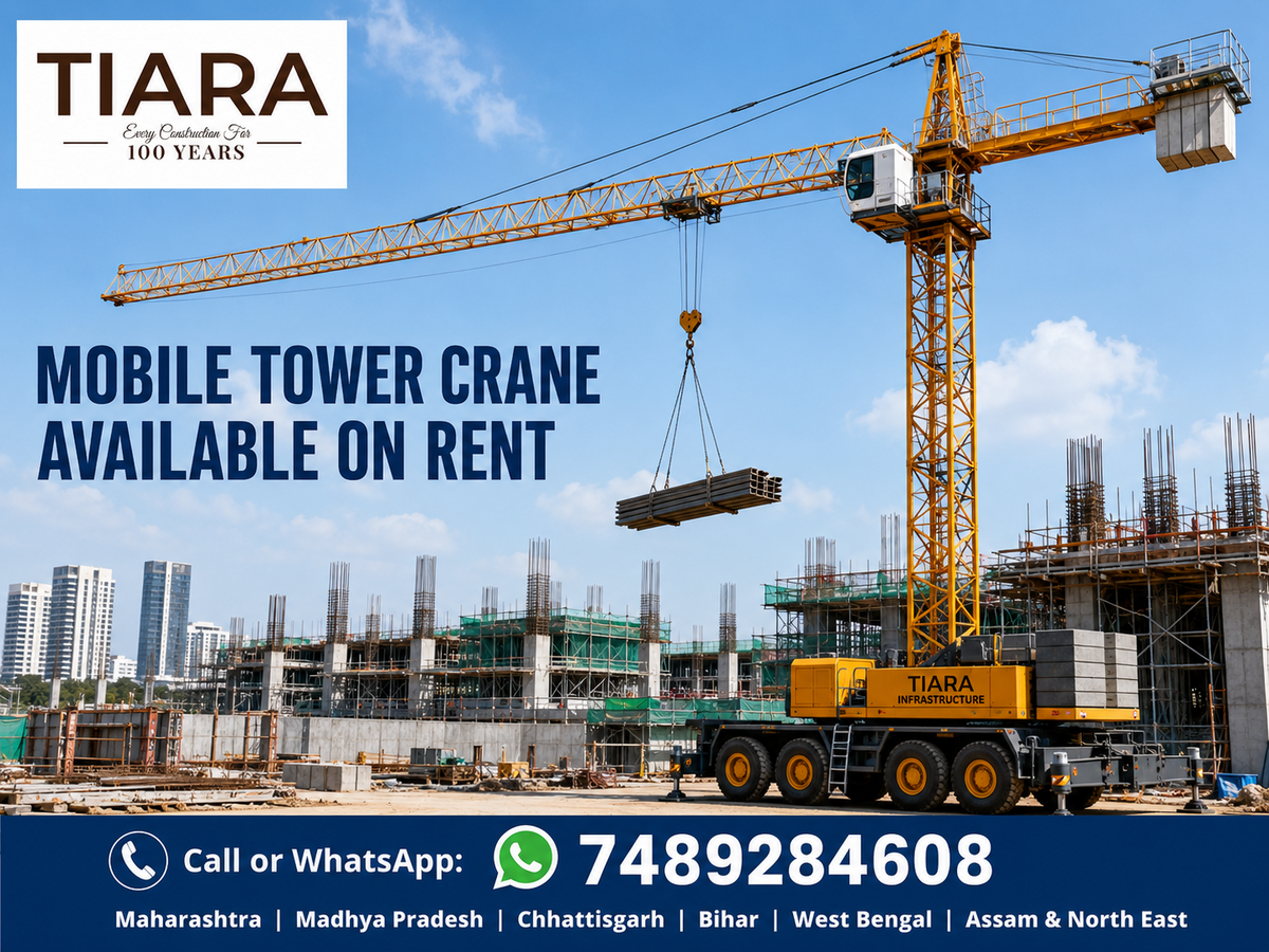 Mobile tower crane available on rent for construction projects