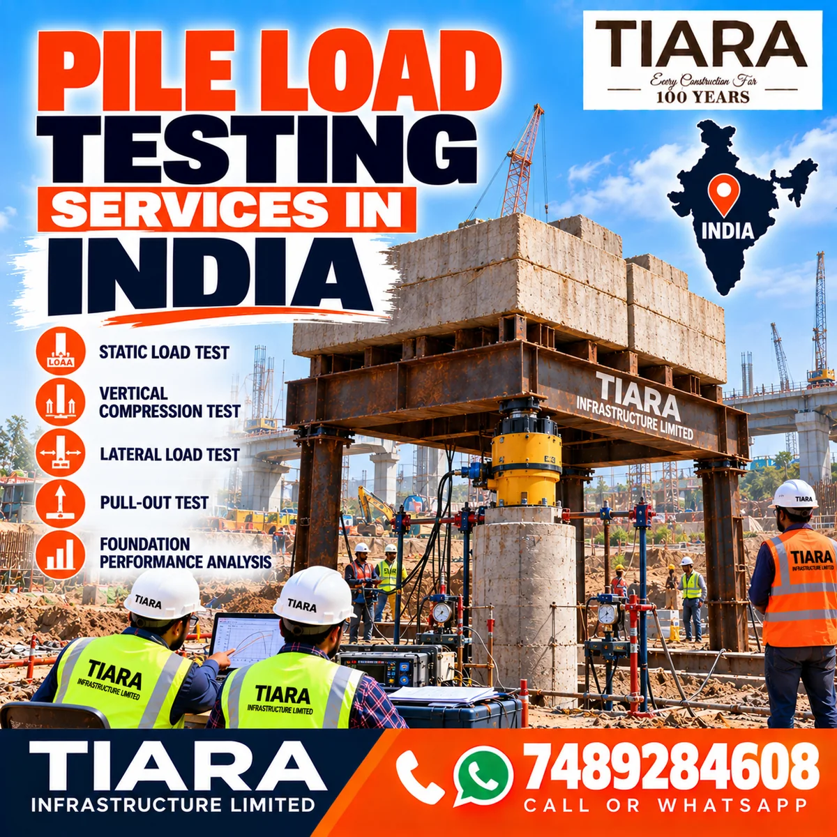 Pile load testing arrangement for a foundation project in India