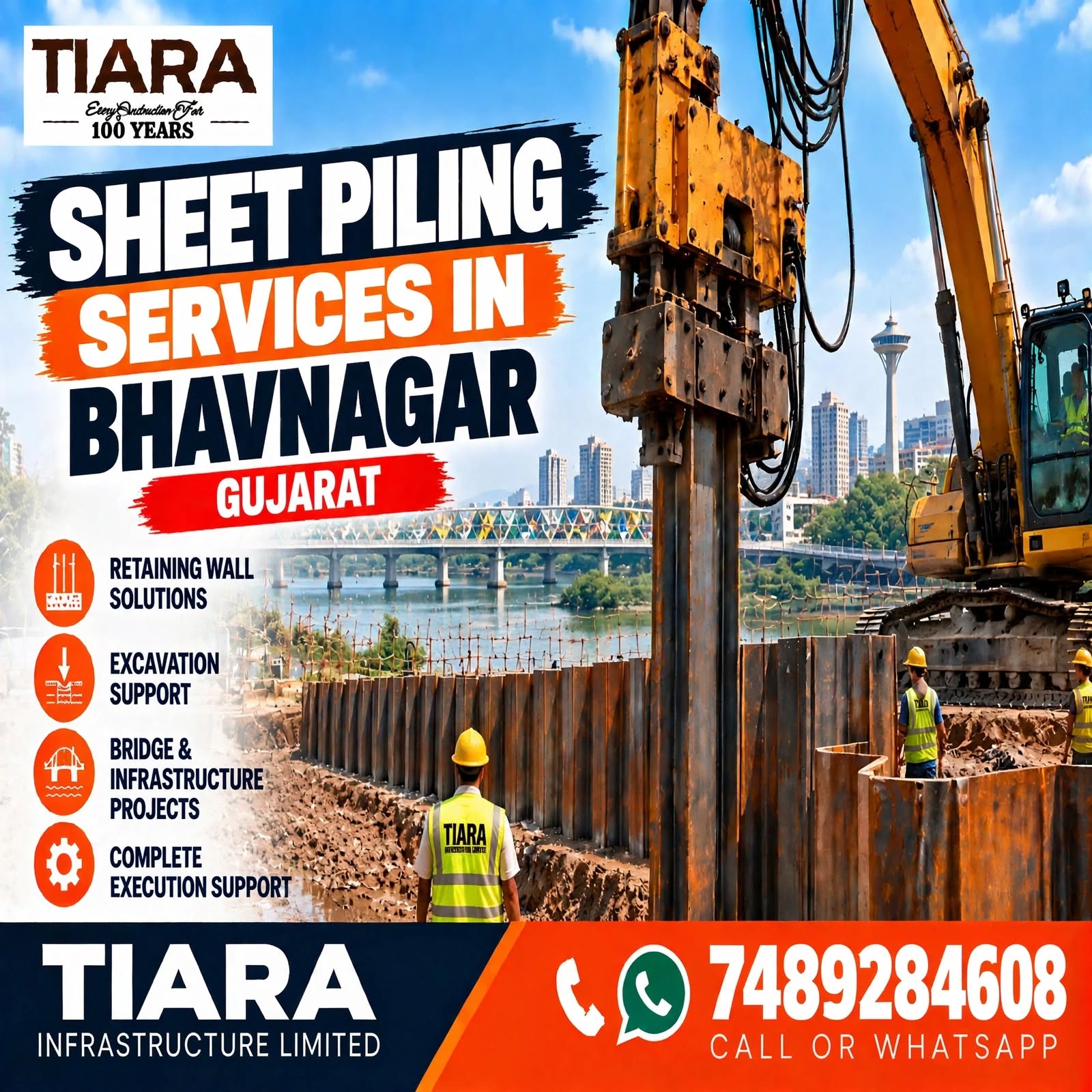 Sheet piling contractors and steel sheet piling services in Bhavnagar