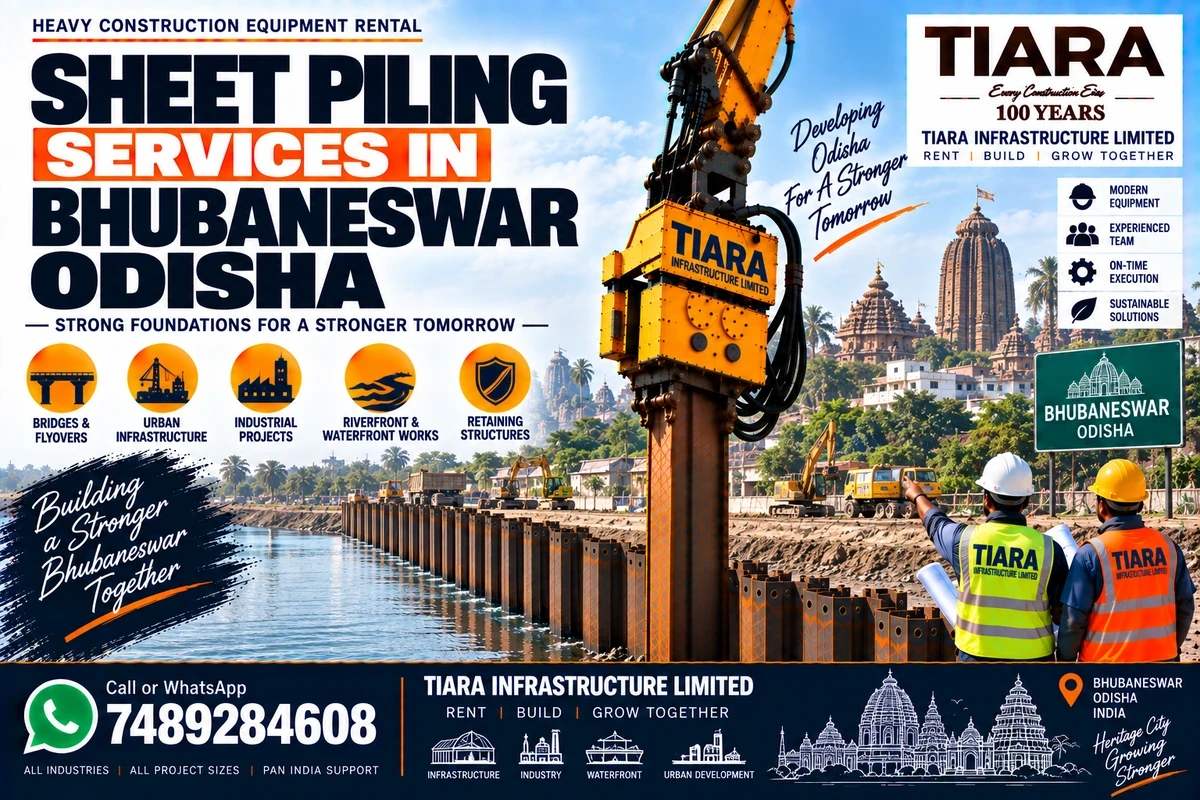 Sheet piling service for construction projects in Bhubaneswar, Odisha