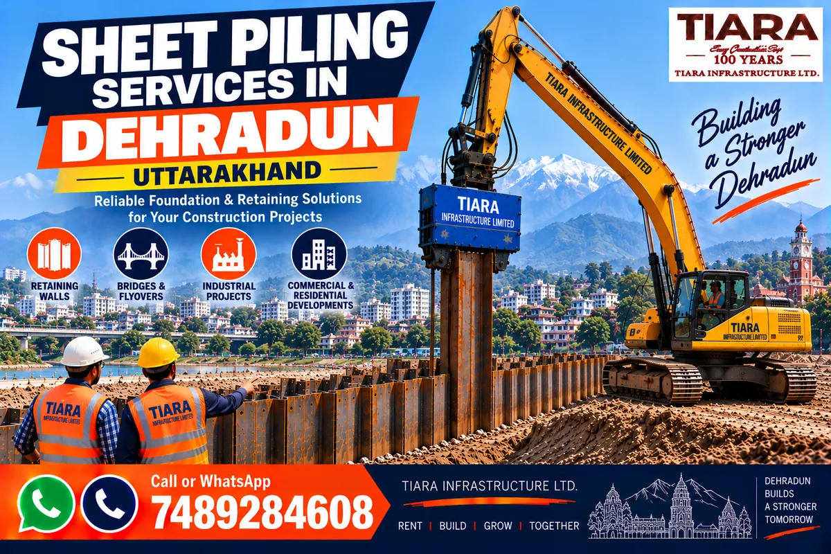 Sheet piling retaining wall and excavation support services in Dehradun