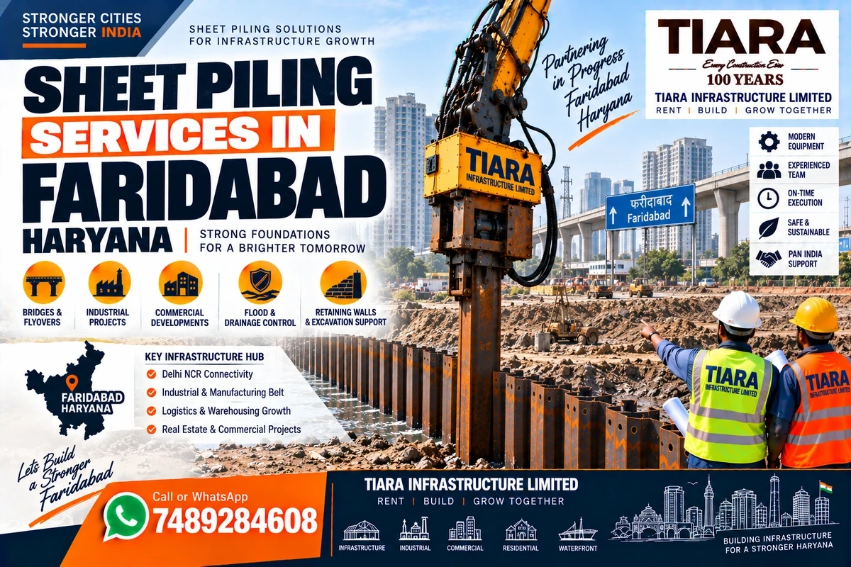 Sheet piling service for construction projects in Faridabad, Haryana