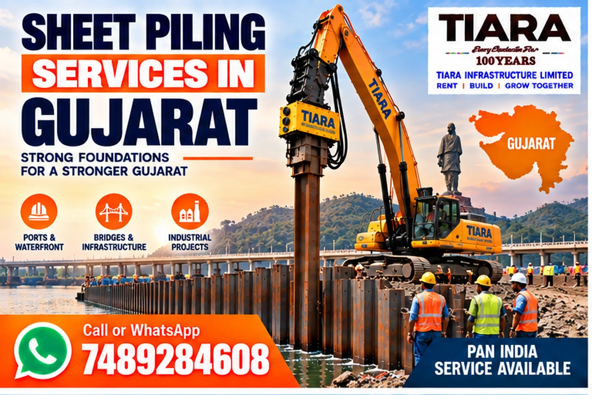 Sheet piling contractors and steel sheet pile installation in Gujarat