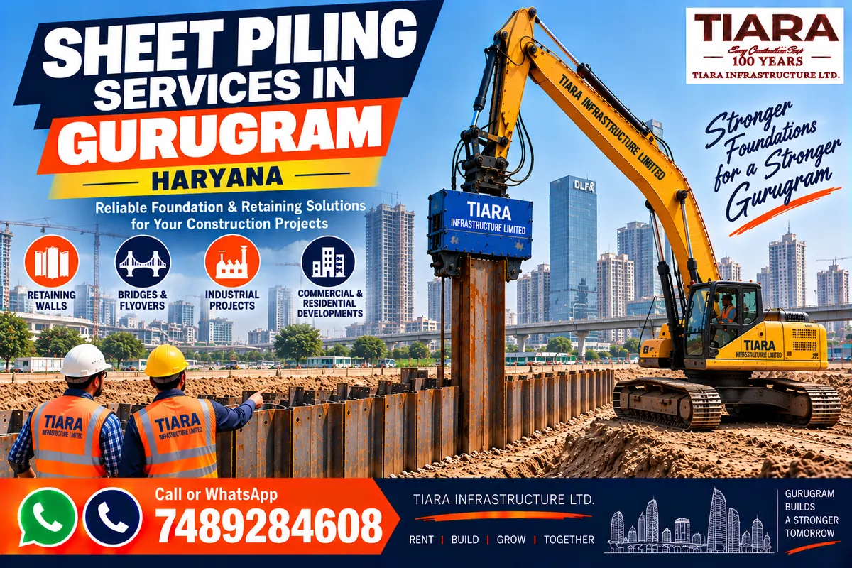 Sheet piling retaining wall and excavation support services in Gurugram