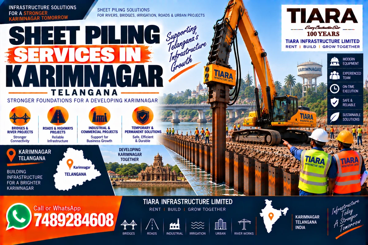 Sheet piling service for construction projects in Karimnagar, Telangana
