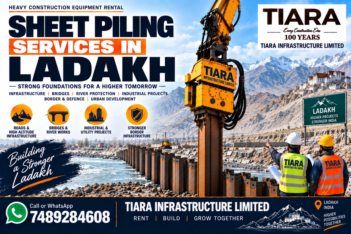 Sheet piling installation and extraction support in Ladakh