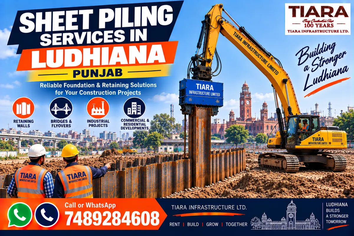 Sheet piling retaining wall and excavation support services in Ludhiana