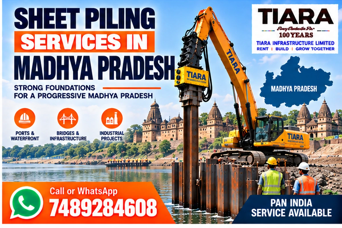 Sheet piling contractors and steel sheet pile installation in Madhya Pradesh