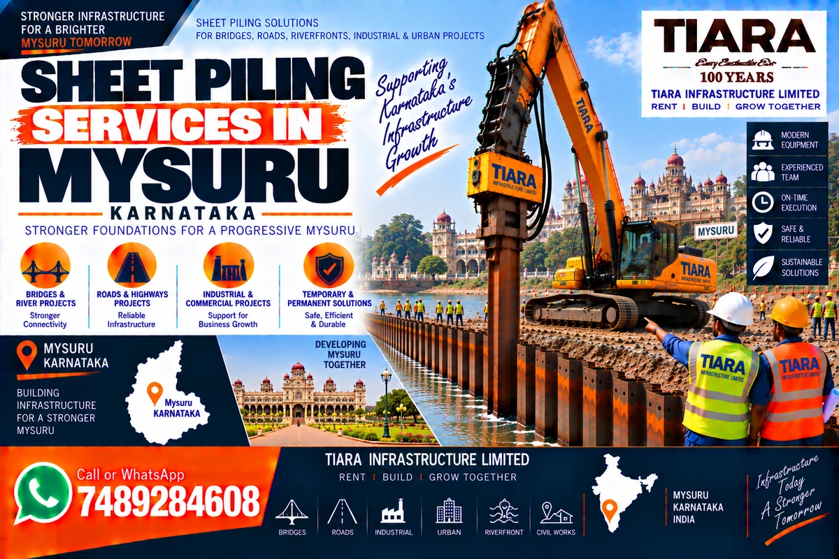 Sheet piling service for construction projects in Mysuru, Karnataka