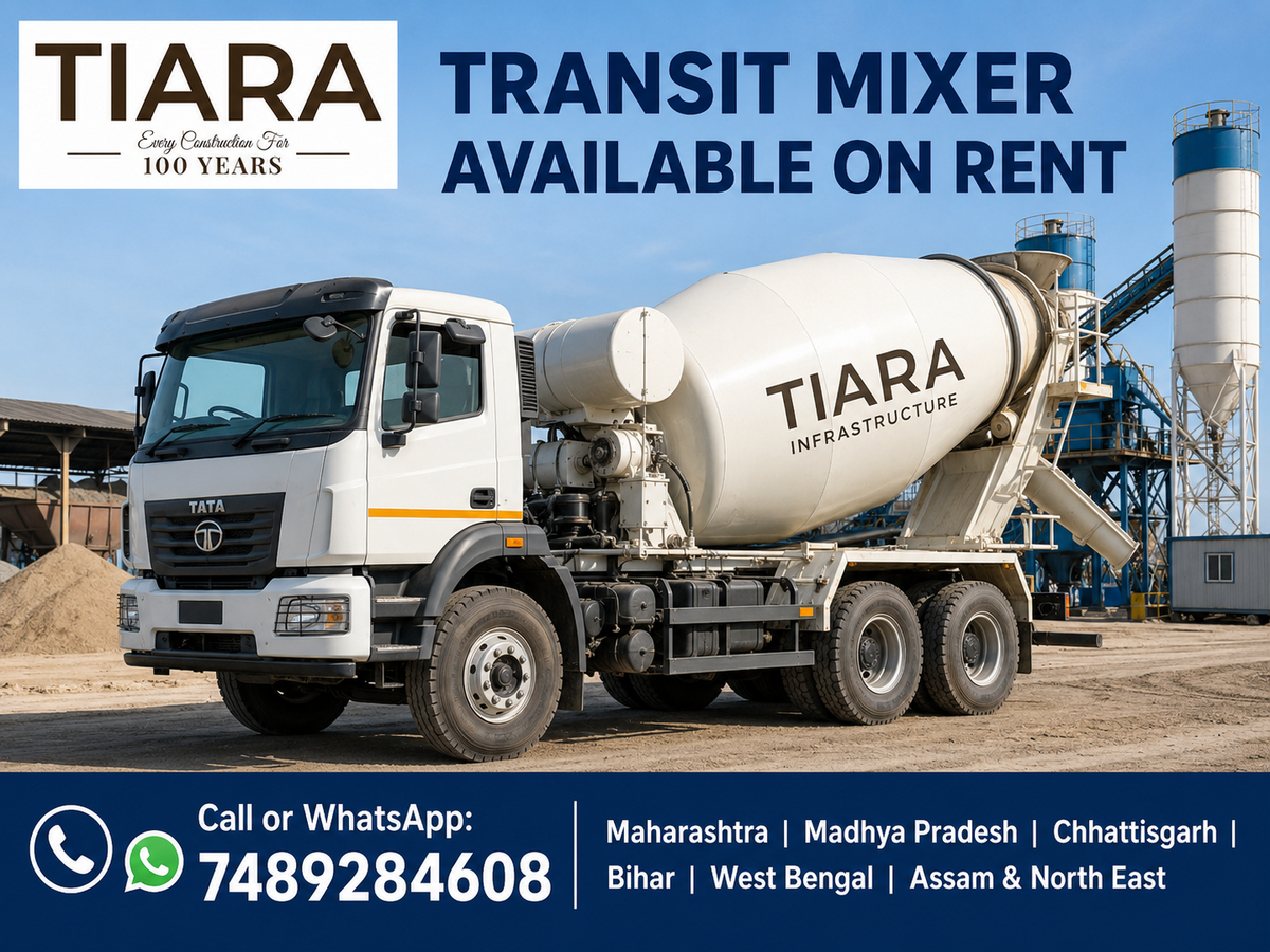 Concrete transit mixer truck available on rent