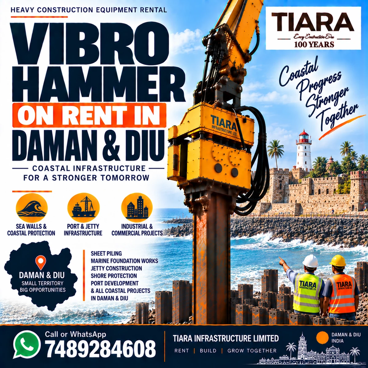 Vibro Hammer on rent in Daman and Diu from Tiara Infrastructure Ltd