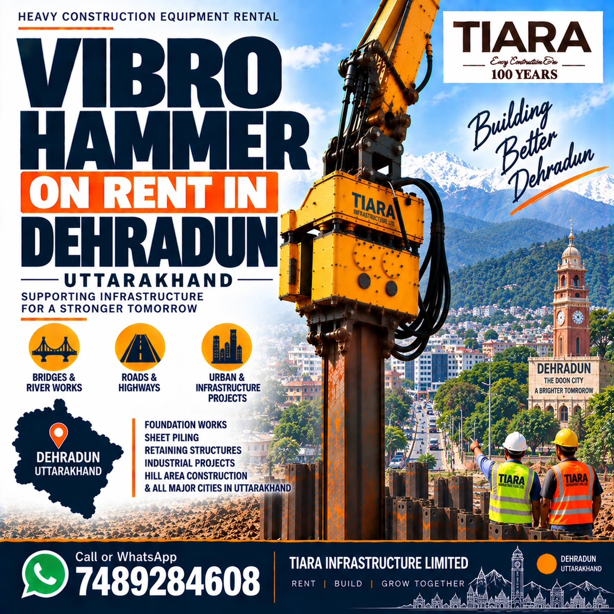 Vibro Hammer on rent in Dehradun, Uttarakhand from Tiara Infrastructure Ltd