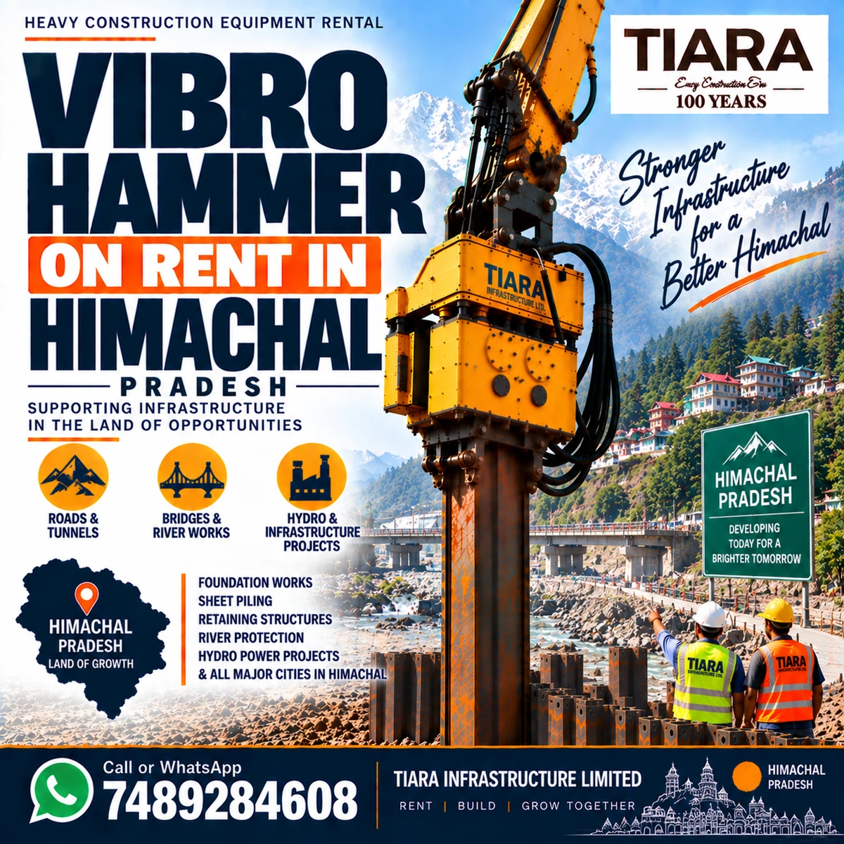 Vibro Hammer on rent in Himachal Pradesh from Tiara Infrastructure Ltd