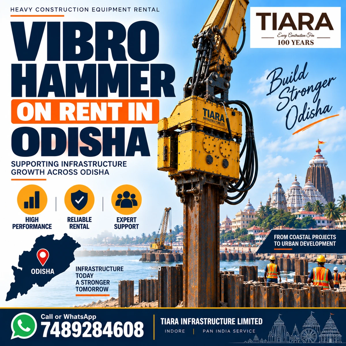 Vibro Hammer on Rent in Odisha for sheet piling and pile driving