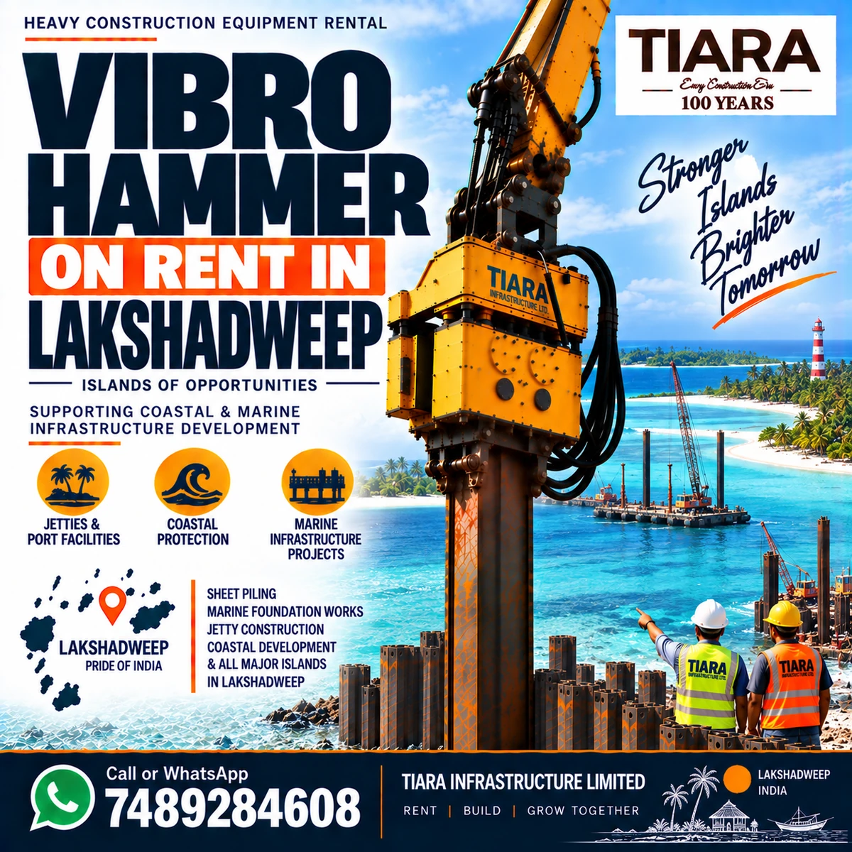 Vibro Hammer on rent in Lakshadweep from Tiara Infrastructure Ltd