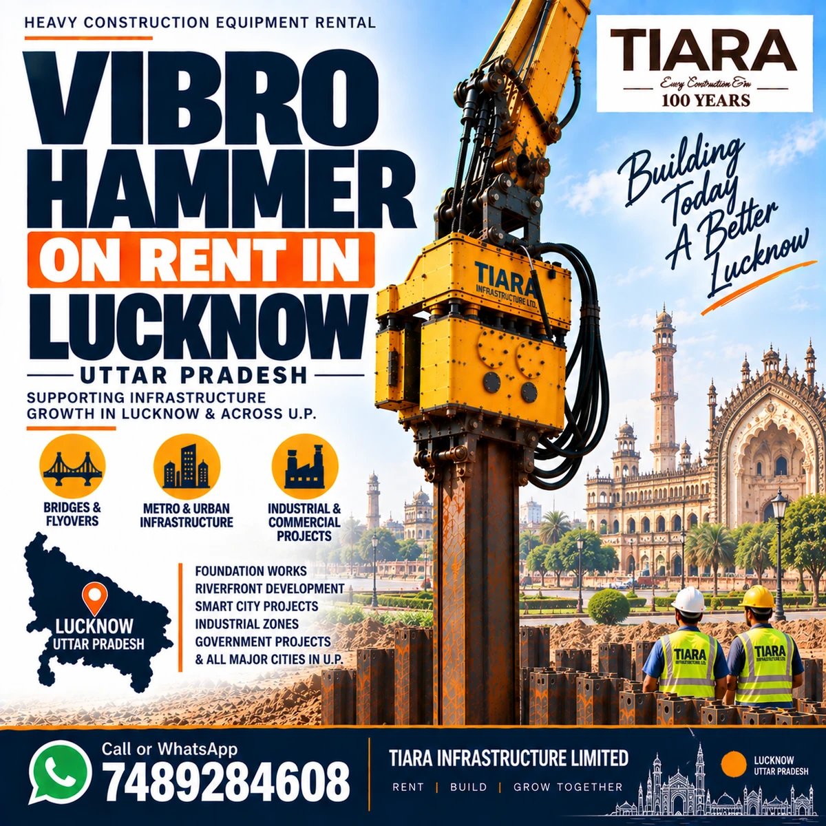Vibro Hammer on rent in Lucknow, Uttar Pradesh from Tiara Infrastructure Ltd