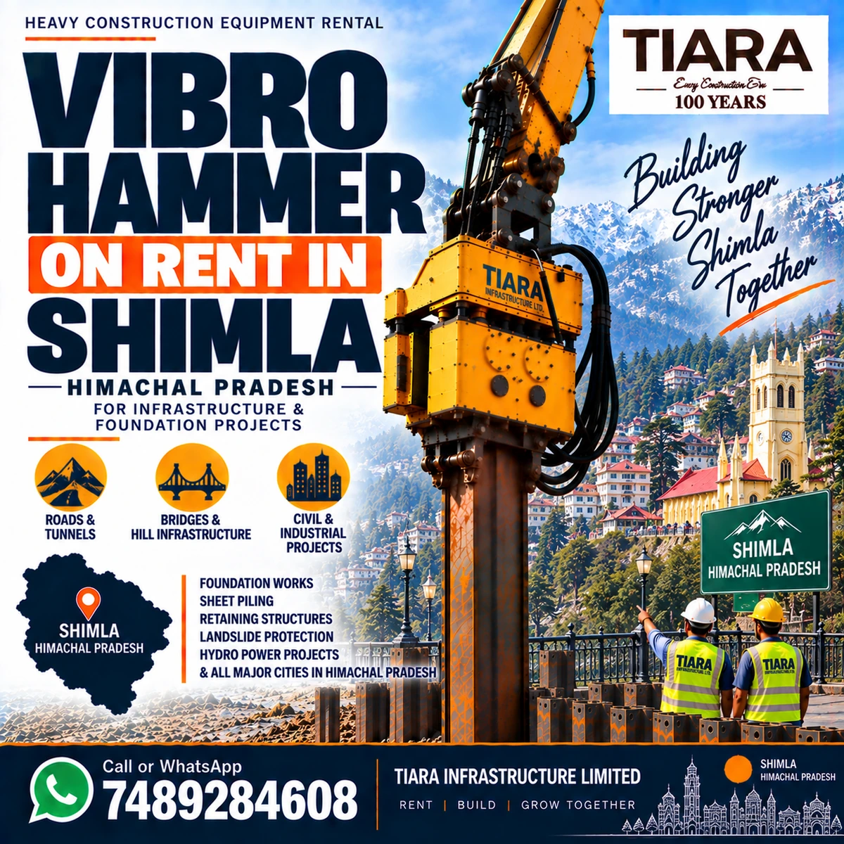 Vibro Hammer on rent in Shimla, Himachal Pradesh from Tiara Infrastructure Ltd